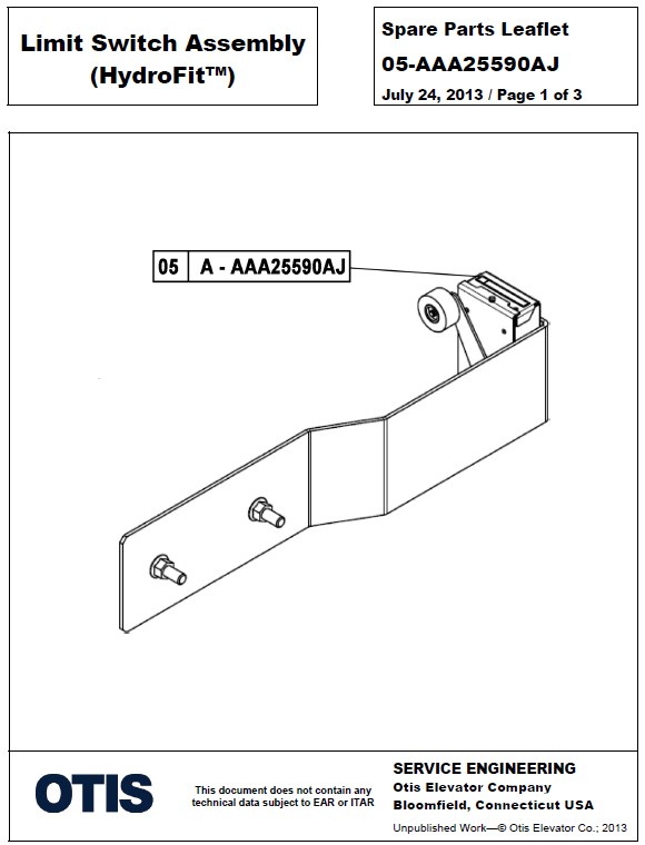 SPL 05-AAA25590AJ Limit Switch Assembly (HydroFit)