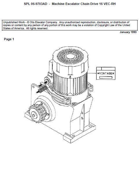 SPL 06-9703AD - Machine Escalator Chain Drive 16 VEC-RH