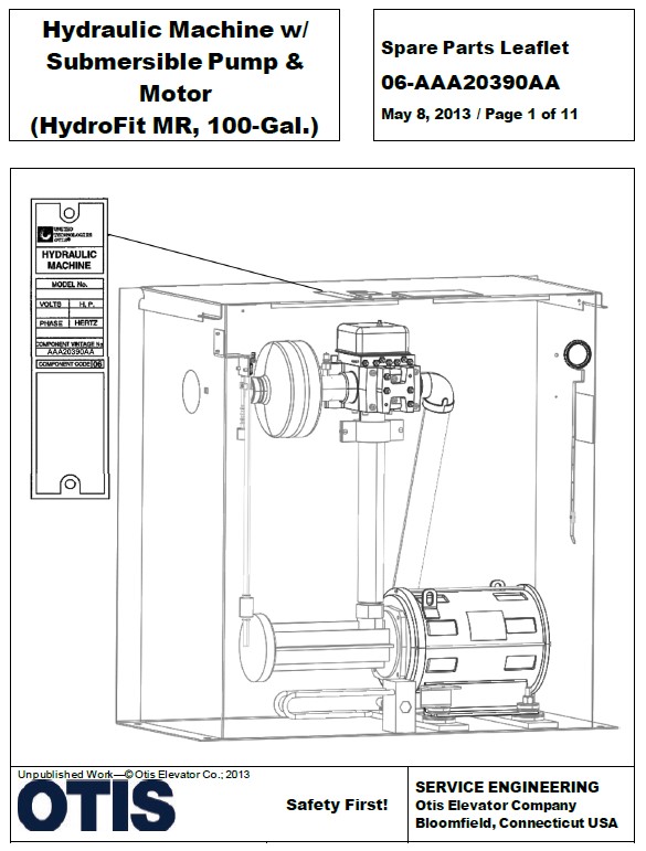 SPL 06-AAA20390AA Hydraulic Machine w/ Submersible Pump & Motor (Hydrofit MR, 100-Gal.)