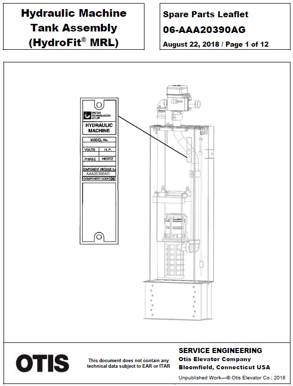 SPL 06-AAA20390AG Hydraulic Machine Tank Assembly (HydroFit MRL)