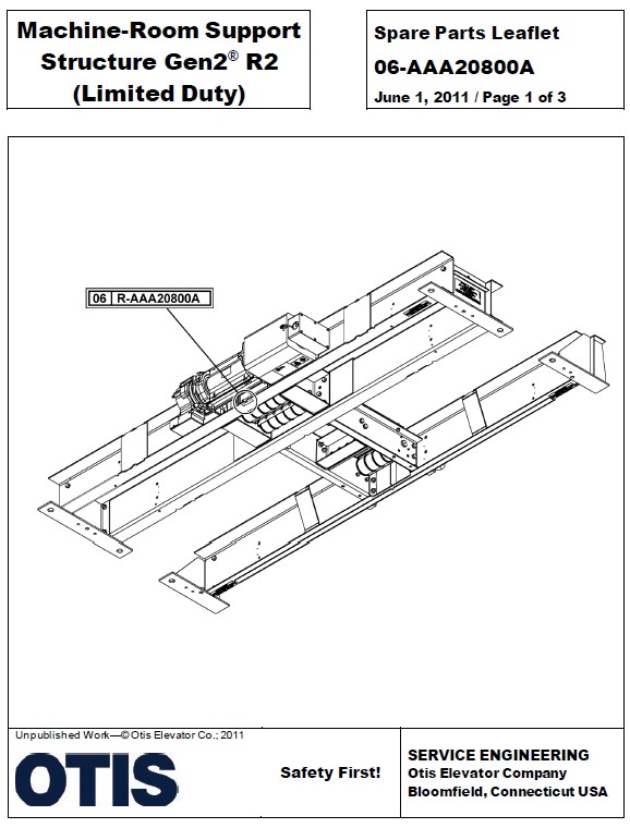 SPL 06-AAA20800A Machine-Room Support Structure GeN2 R2 (Limited Duty)