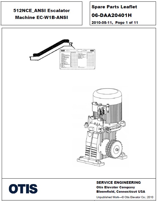 SPL 06-DAA20401H 512NCE ANSI Escalator Machine EC-W1B-ANSI