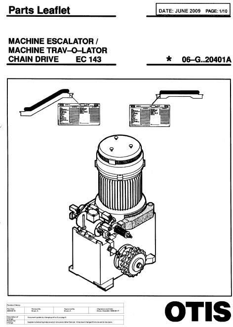 SPL 06-GAA20401A Machine Escalator / Machine Trav-O-Lator, Chain Drive, EC 143