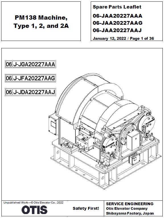 SPL 06-JAA20227AAA PM138 Machine Type 1, 2, and 2A