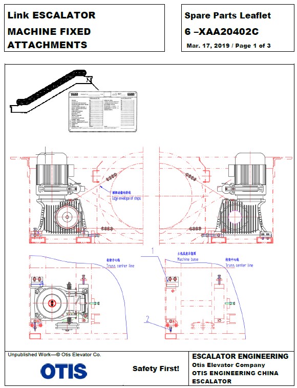 SPL 06-XAA20402C Link Escalator Machine Fixed Attachments