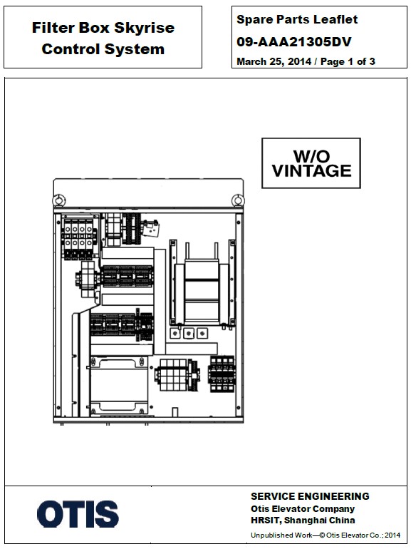 SPL 09-AAA21305DV Filter Box Skyrise Control System