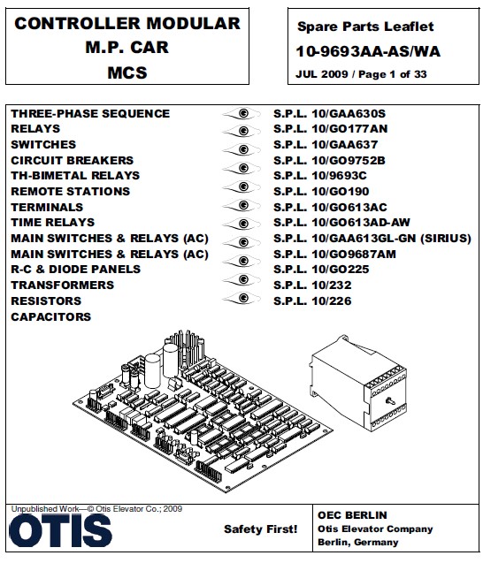 SPL 10-9693AA Controller Modular M.P. Car MCS