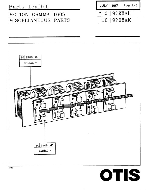 SPL 10-9708AL Motion Gamma 160S Miscellaneous Parts
