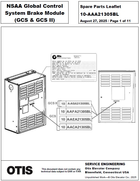 SPL 10-AAA21305BL NSAA Global Control System Brake Module