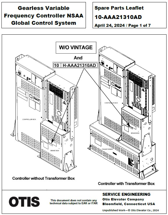 SPL 10-AAA21310AD Gearless Variable Frequency Controller NSAA Global Control System