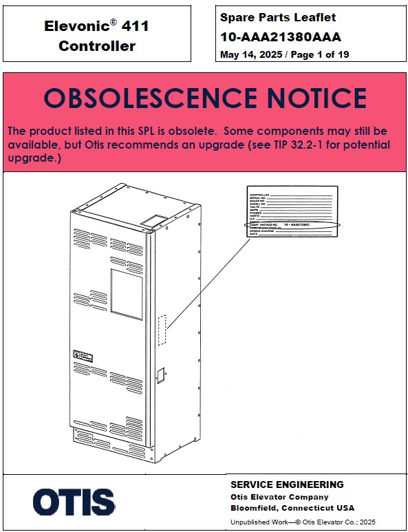 SPL 10-AAA21380AAA (OBSOLETE) Elevonic 411 Controller