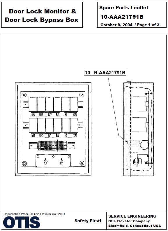 SPL 10-AAA21791B Door Lock Monitor and Door Lock Bypass Box