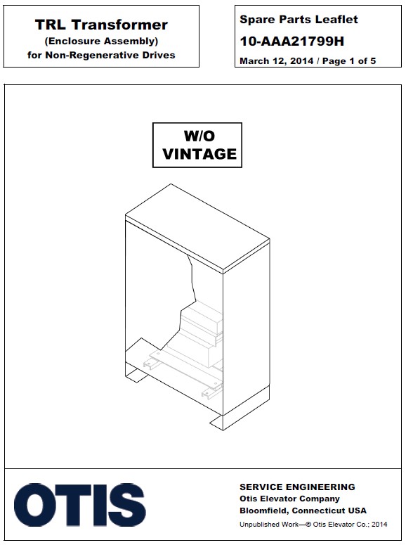 SPL 10-AAA21799H TRL Transformer (Enclosure Assembly) for Non-Regenerative Drives