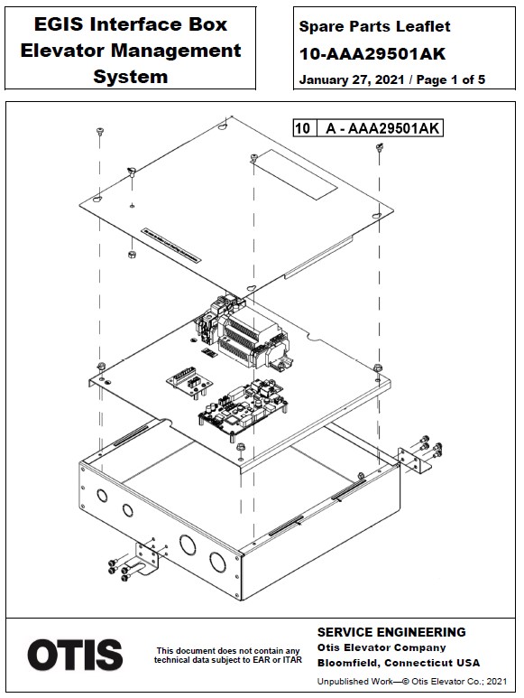 SPL 10-AAA29501AK EGIS Interface Box Elevator Management System