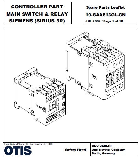 SPL 10-GAA613GL-GN Controller Part Main Switch & Relay Siemens (Sirius 3R)