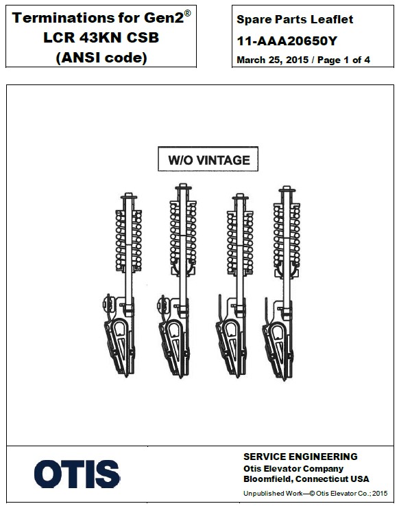 SPL 11-AAA20650Y Termination for Gen2 LCR 43Kn CSB (ANSI Code)