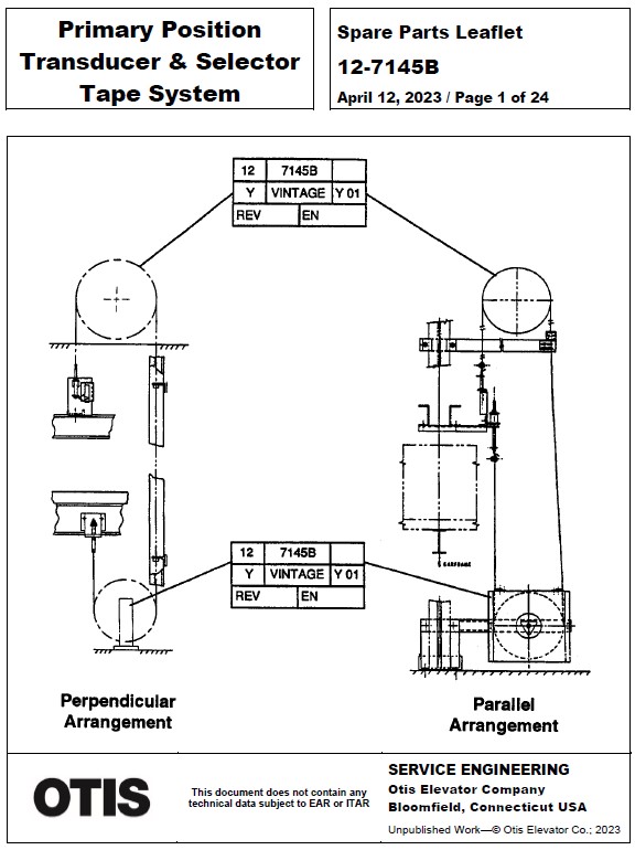 SP L 12-7145B Primary Position Transducer & Selector Tape System