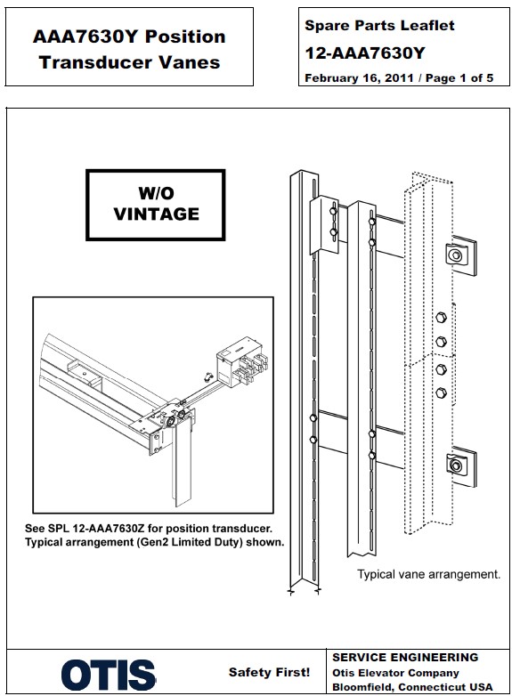 SPL 12-AAA7630Y AAA7630Y Position Transducer Vanes