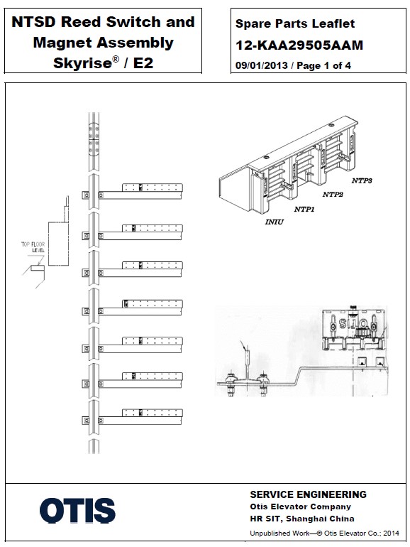 SPL 12-KAA29505AAM NTSD Reed Switch and Magnet Assembly SkyRise / E2
