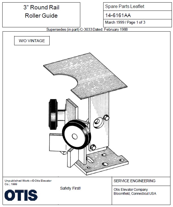 SPL 14-6161AA 3" Round Rail Roller Guide