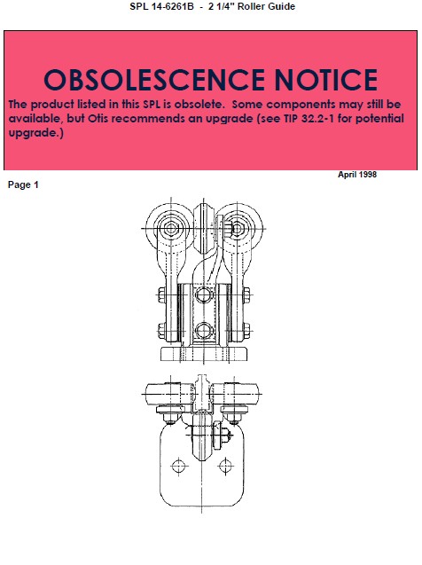 SPL 14-6261B (OBSOLETE) 2-1/4 in. Roller Guide