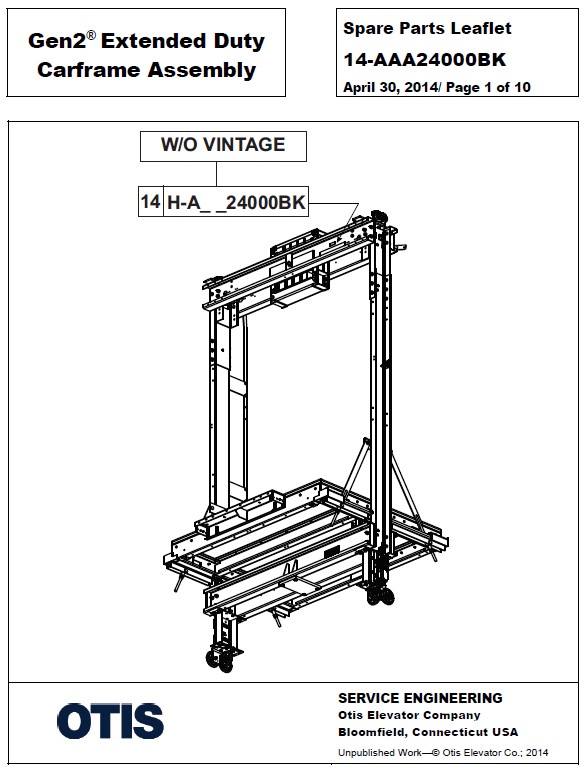 SPL 14-AAA24000BK Gen2 Extended Duty Carframe Assembly
