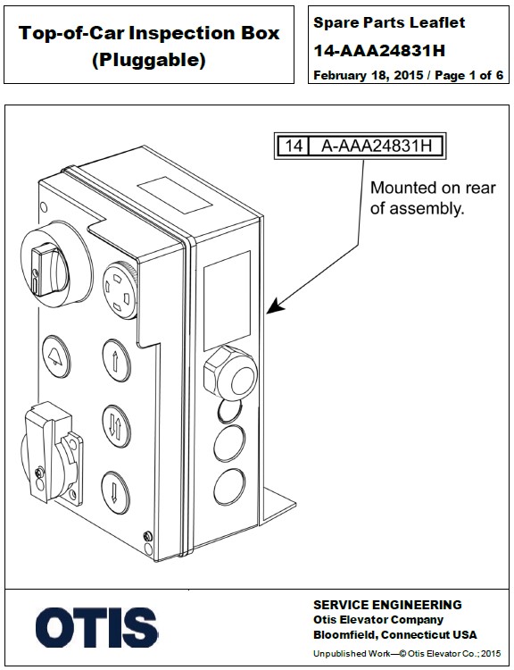 SPL 14-AAA24831H Top-of-Car Inspection Box (pluggable)