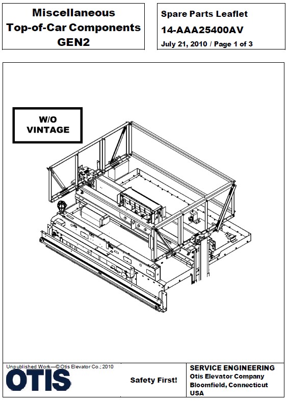 SPL 14-AAA25400AV Miscellaneous Top-of-Car Components: Gen2