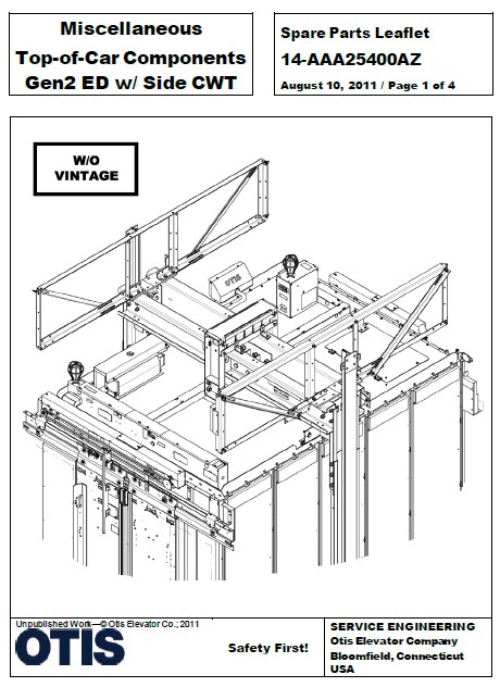 SPL 14-AAA25400AZ Miscellaneous Top-of-Car Components Gen2 ED w/ Side Counterweight