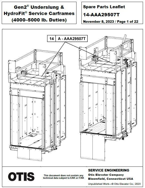 SPL 14-AAA29507T Gen2 Underslung & HydroFit Service Carframes (4000-5000 lb. Duties)