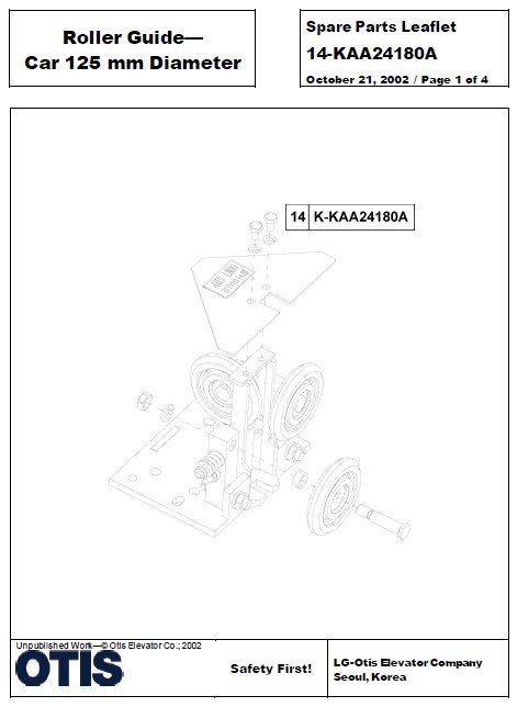 SPL 14-KAA24180A Roller Guide, Car, 125 mm Diameter