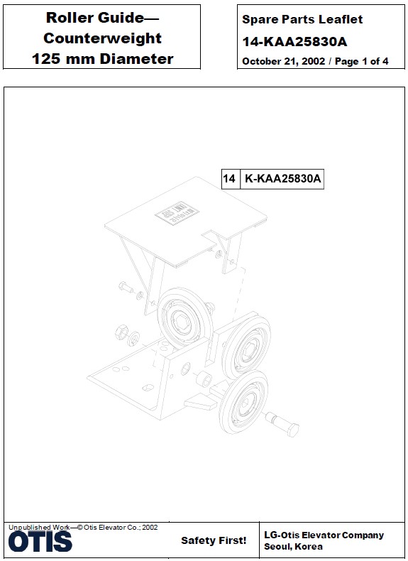 SPL 14-KAA25830A Roller Guide, Counterweight, 125 mm Diameter