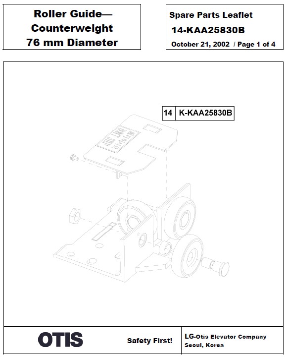 SPL 14-KAA25830B Roller Guide - Counterweight 76 mm Diameter