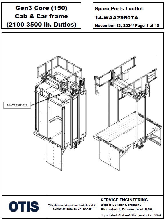 SPL 14-WAA29507A Gen3 Core (150) Cab and Carframe (2100-3500 lb. Duties)