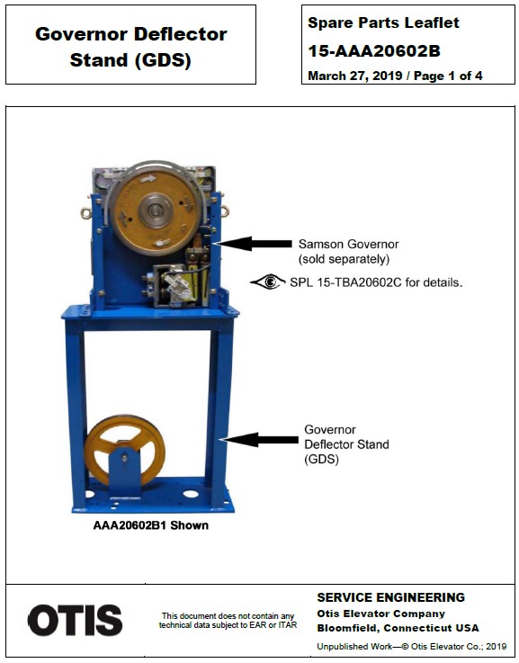 SPL 15-AAA20602B Governor Deflector Stand (GDS)
