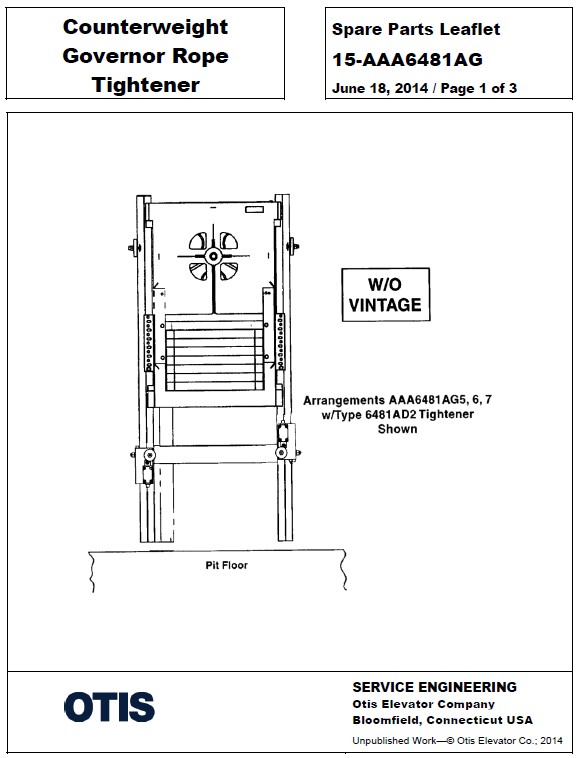 SPL 15-AAA6481AG Counterweight Governor Rope Tightener