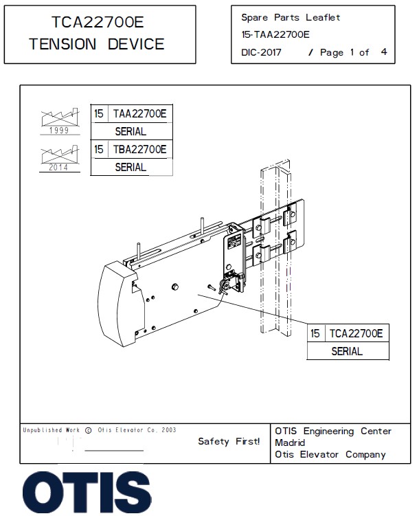 SPL 15-TAA22700E TCA22700E Tension Device