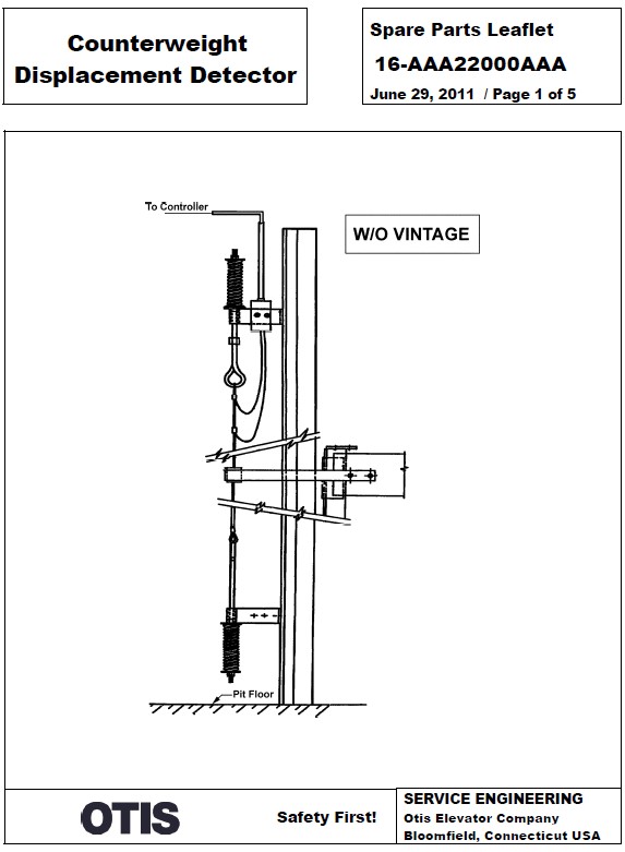 SPL 16-AAA22000AAA Counterweight Displacement Detector