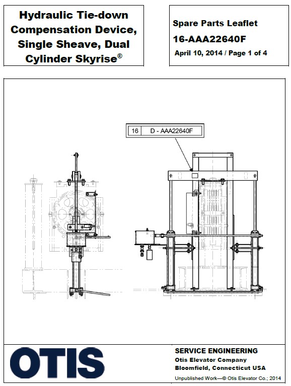 SPL 16-AAA22640F Hydraulic Tie-down Compensation Device, Single Sheave, Dual Cylinder Skyrise