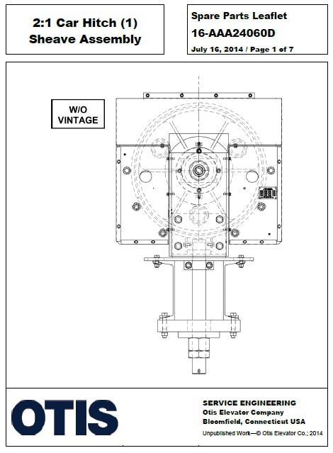SPL 16-AAA24060D 2:1 Car Hitch (1) Sheave Assembly
