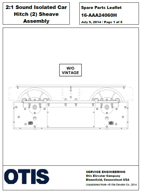 SPL 16-AAA24060H 2:1 Sound Isolated Car Hitch (2) Sheave Assembly