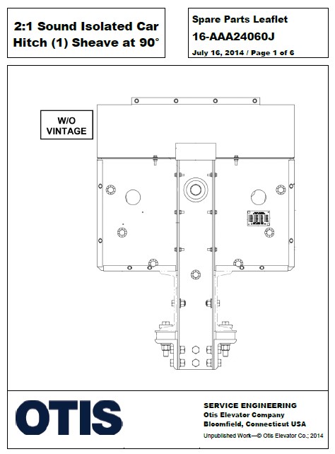 SPL 16-AAA24060J 2:1 Sound Isolated Car Hitch (1) Sheave at 90°