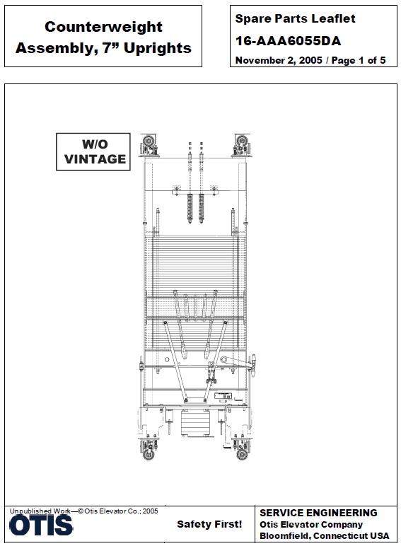 SPL 16-AAA6055DA Counterweight Assembly, 7 in. Uprights