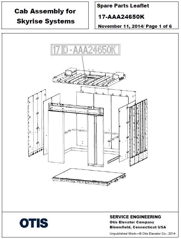 SPL 17-AAA24650K Cab Assembly for Skyrise Systems
