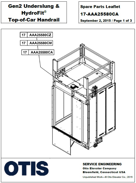 SPL 17-AAA25580CA Gen2 Underslung & HydroFit Top-of-Car Handrail