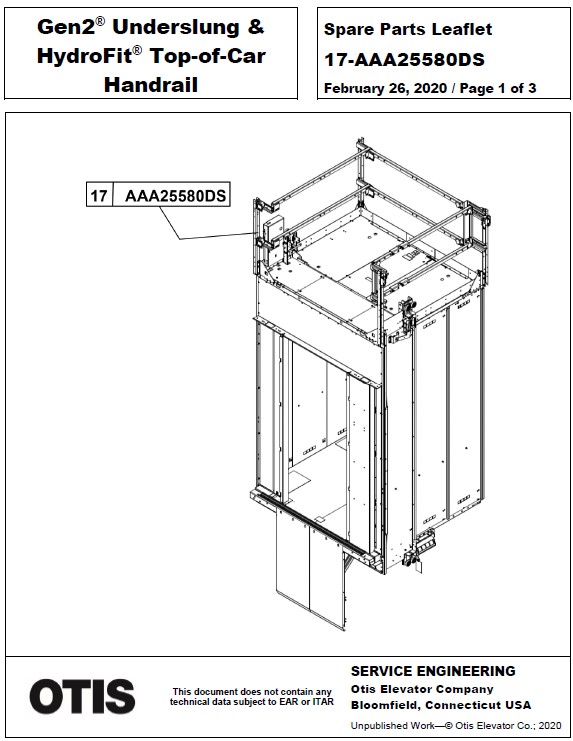 SPL 17-AAA25580DS Gen2 Underslung & HydroFit Top-of-Car Handrail