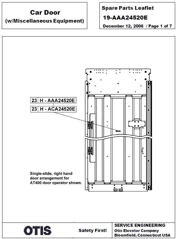 SPL 19-AAA24520E Car Door (w/ Miscellaneous Equipment)
