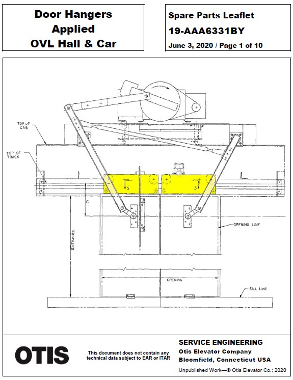 SPL 19-AAA6331BY Door Hangers Applied OVL Hall & Car
