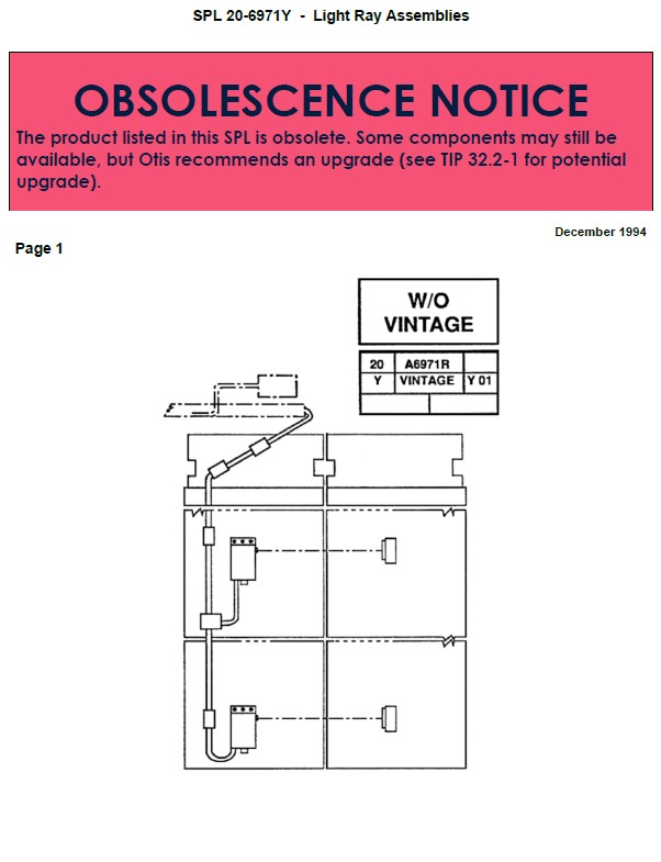 SPL 20-6971Y (OBSOLETE) Light Ray Assemblies