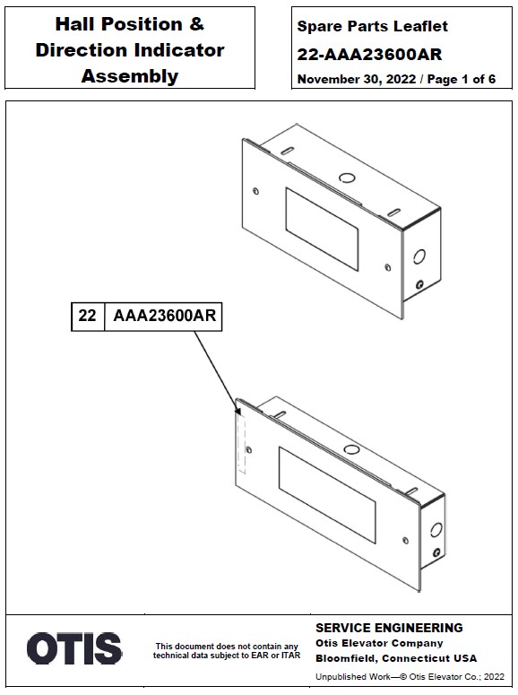 SPL 22-AAA23600AR Hall Position & Direction Indicator Assembly